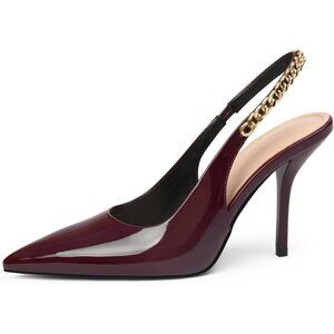 🆕Women Purpel Stiletto Heels Closed Pointed Toe 4 in Heels Patent Leather Pumps